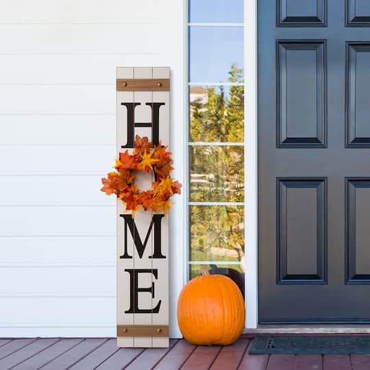 Glitzhome® 42" Wooden Home Porch Sign with Changeable Wreaths